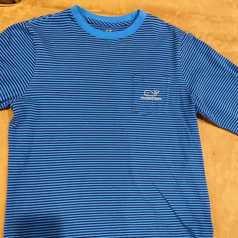 Kids Blue Striped Long Sleeve Vineyard Vines Shirt